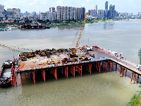 延安路淮河大桥主桥北岸桩基施工完成