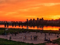 暮看靓淮河